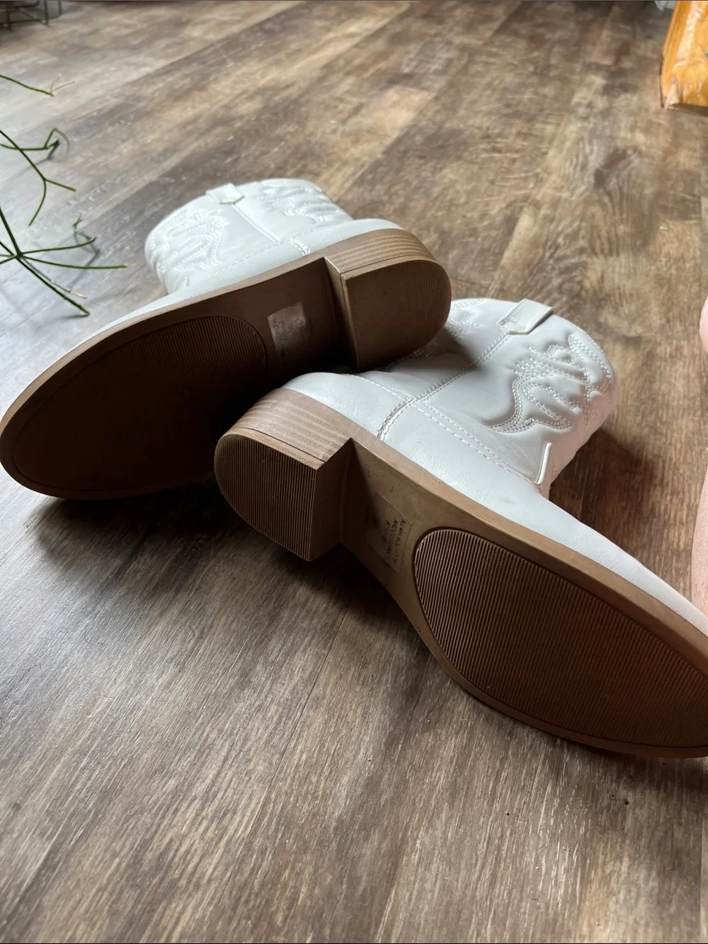 Kids White Western Zip-Up Cowboy Boots